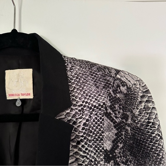 Rebecca Taylor Silk Flare Hem Python Print Jacket - Picture 5 of 7